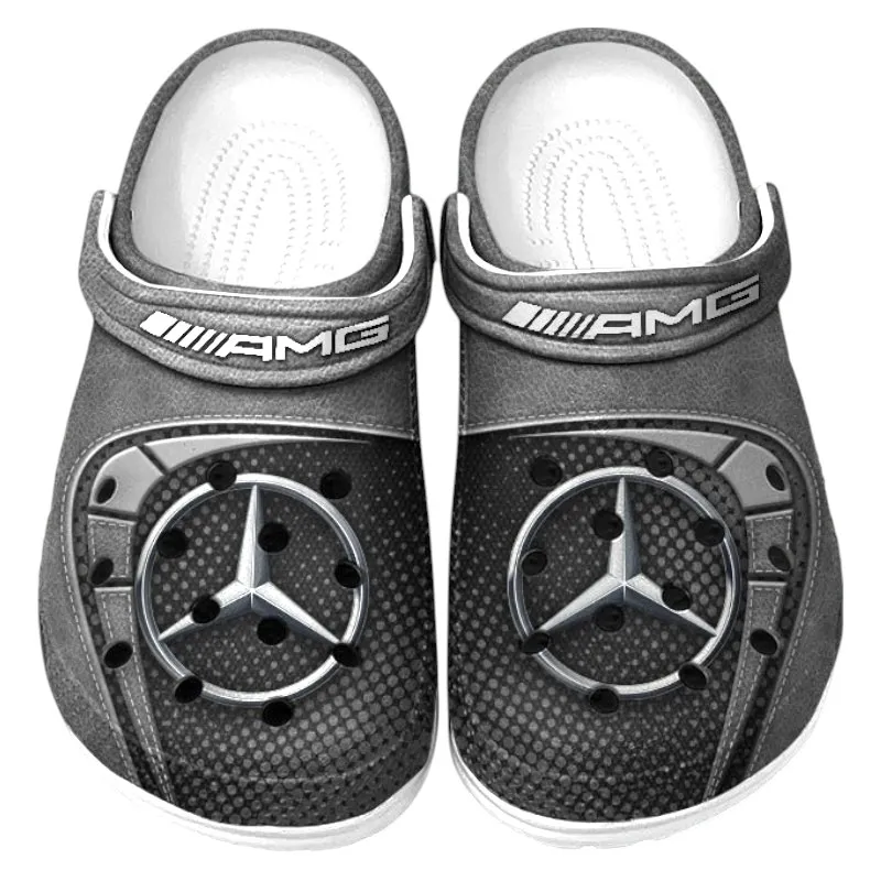 High-End Performance Vehicle Culture Clog, Stylish Lightweight Shoes for Auto Fans and Streetwear Style CAR177 - Gray
