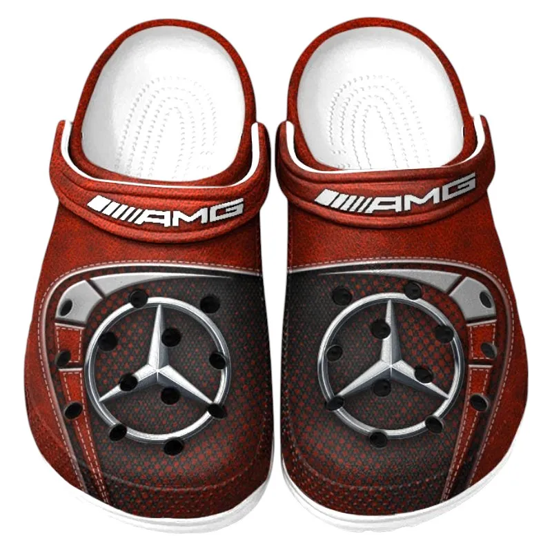 Custom Performance Car Inspired Clog All Over Print, Comfortable Slip-On Footwear for Auto Fans CAR177 - Red