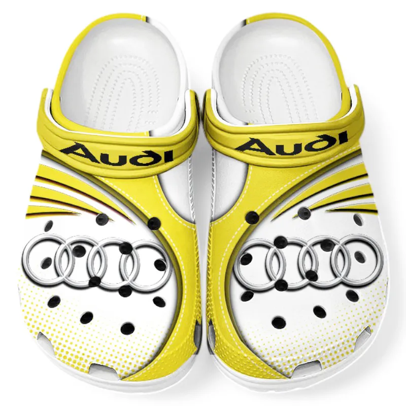 Trendy High-End Automobile Themed Clog, Full Print Lightweight Footwear for Fans of Automotive Style CAR181 - Yellow