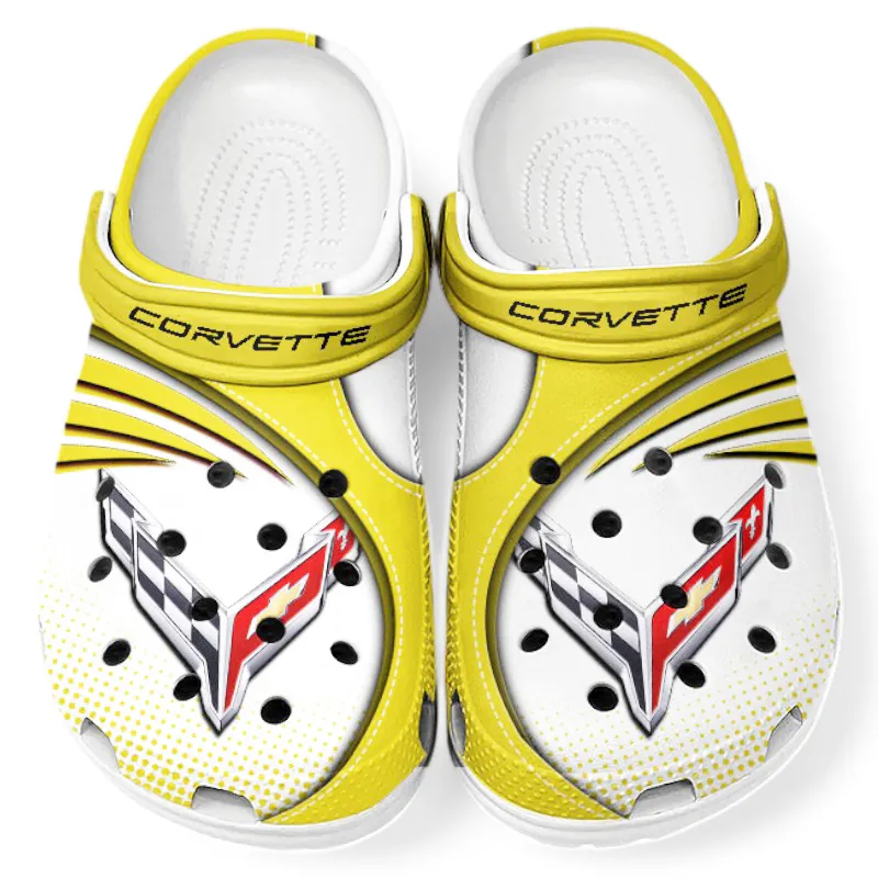 Automotive Theme High-Performance Coupe Clog with Full Print Design, Stylish Everyday Comfort for Car Enthusiasts CAR181 - Yellow