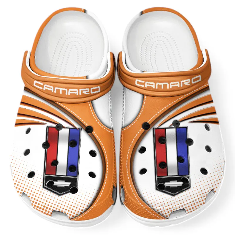 American Pickup Truck Culture Clog, Stylish All Over Print Lightweight Shoes for Auto Fans and Streetwear Style CAR181 - Orange