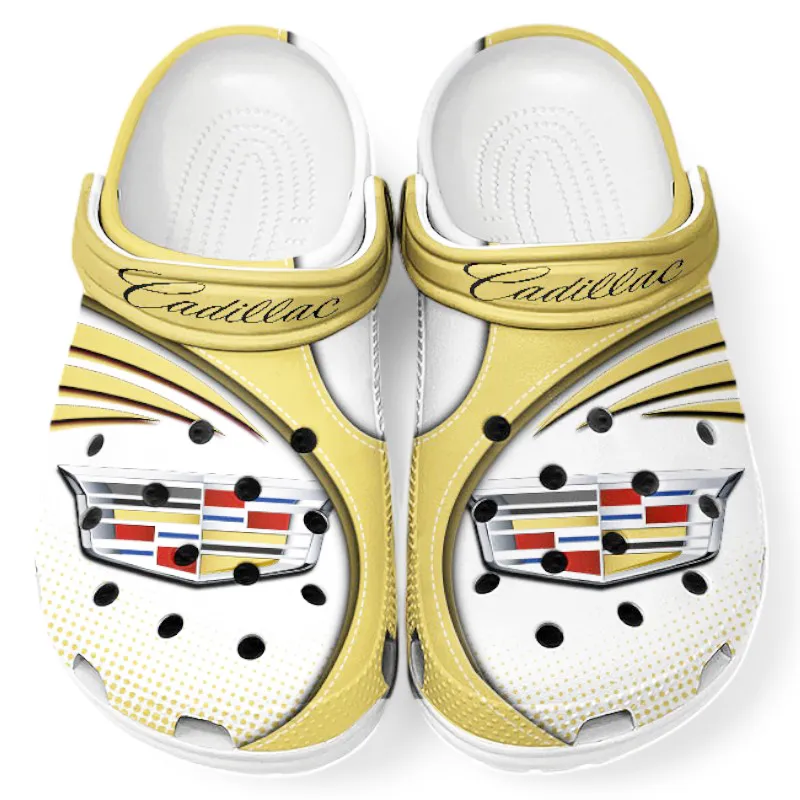 Custom Elegant Touring Car Inspired Clog All Over Print, Comfortable Slip-On Footwear for Auto Fans CAR181 - Yellow