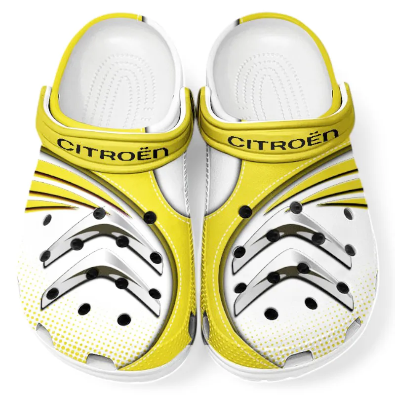 Family Car Culture Clog, Stylish All Over Print Lightweight Shoes for Auto Fans and Streetwear Style CAR181 - Yellow