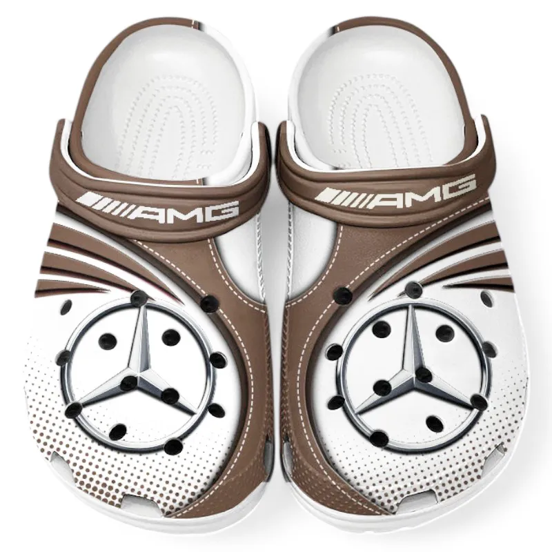 Premium Roadster Lover’s All Over Print Clog, Slip-On Shoes for Daily Comfort and Garage Style CAR181 - Brown