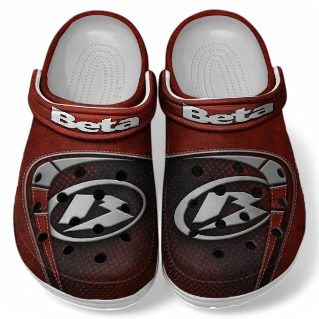 Automotive Theme Dirt Bike Clog with Full Print Design, Stylish Everyday Comfort for Car Enthusiasts CAR183 - Red