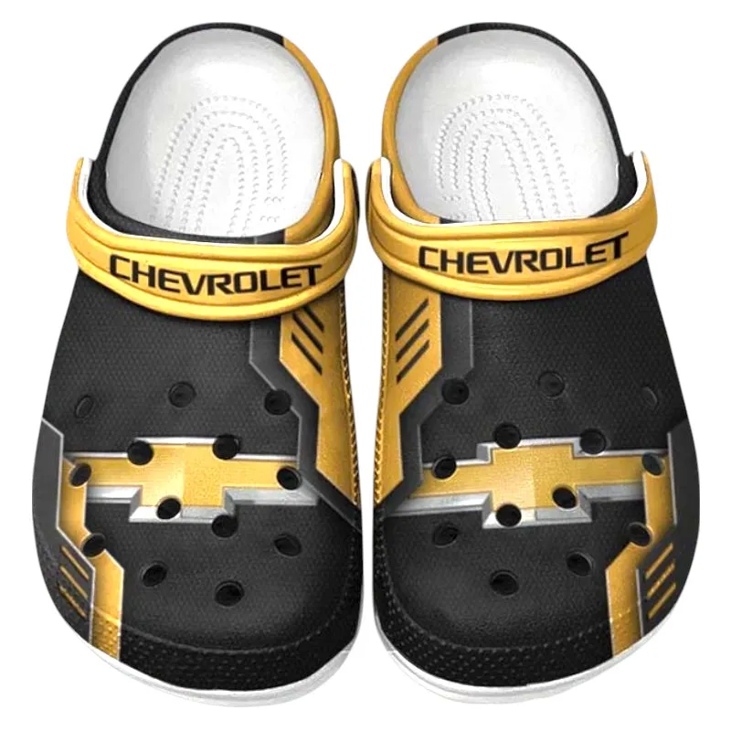 Everyday Utility Vehicle Culture Clog, Stylish All Over Print Lightweight Shoes for Auto Fans and Streetwear Style CAR185 - Yellow