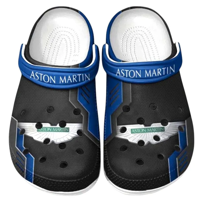 Trendy British Luxury Sports Car Themed Clog, Full Print Lightweight Footwear for Fans of Automotive Style CAR185 - Blue