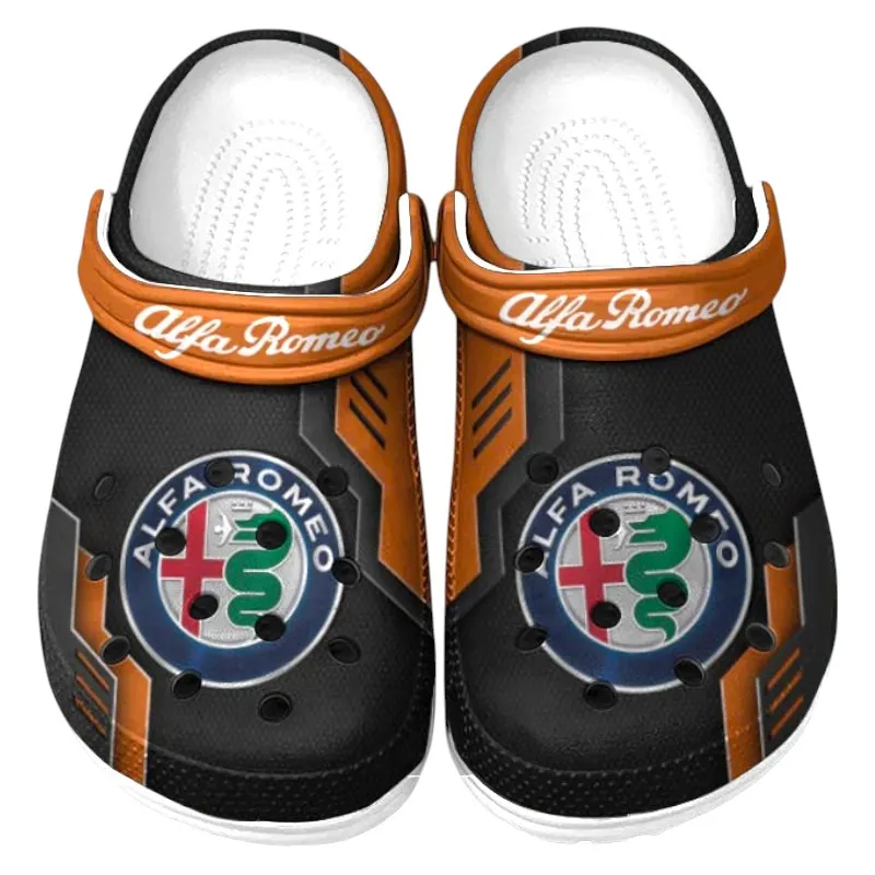 Stylish Grand Tourer Lover’s All Over Print Clog, Slip-On Shoes for Daily Comfort and Garage Style CAR185 - Orange