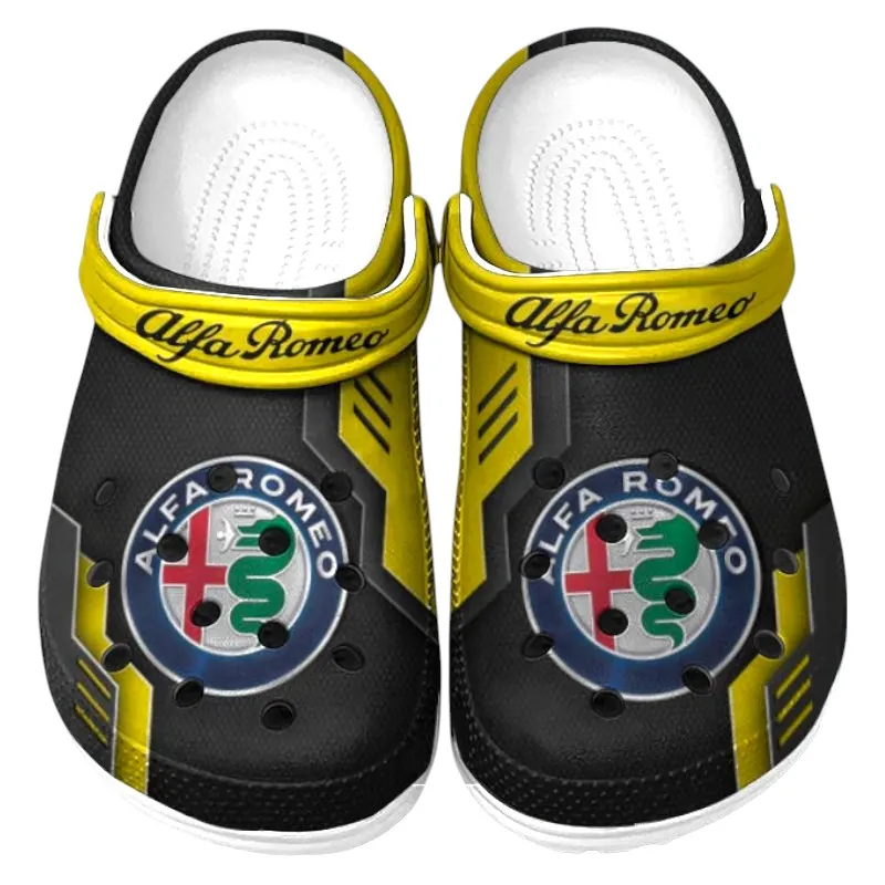 Custom Italian Sport Sedan All Over Print Clog, Comfortable Slip-On Shoes for Everyday Wear CAR185 - Yellow
