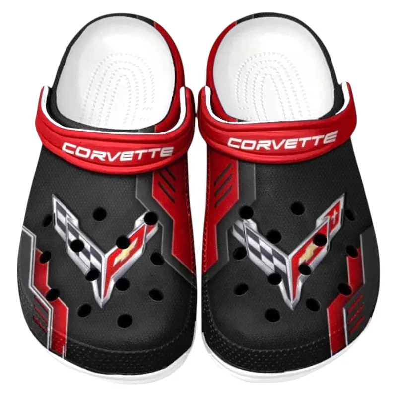 Personalized Performance Sedan Design Clog, Full Print Slip-On Footwear Gift for Car Lovers CAR185 - Red