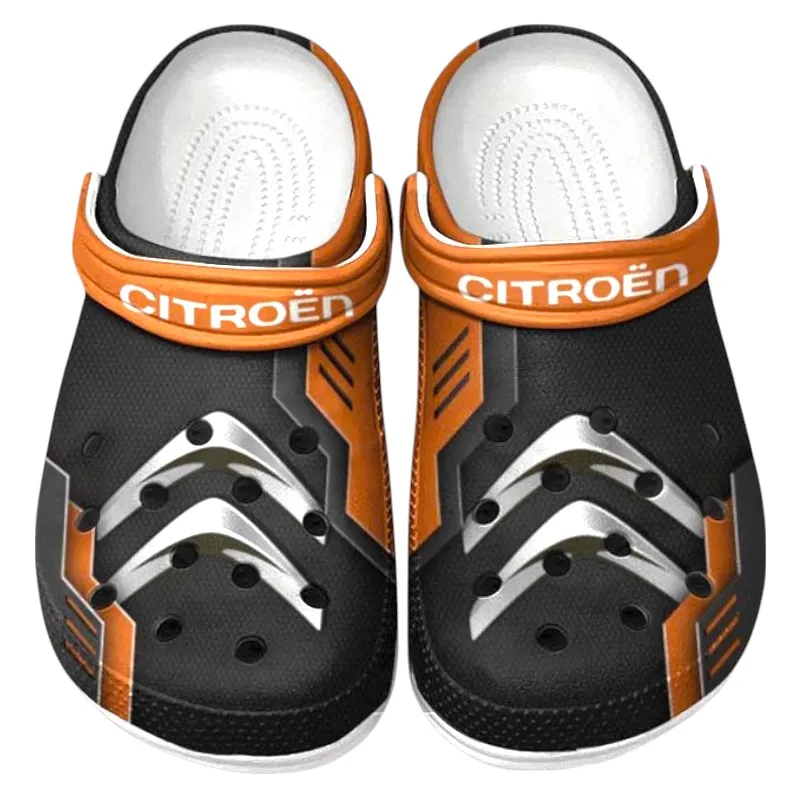 Practical Crossover Lover’s All Over Print Clog, Slip-On Shoes for Daily Comfort and Garage Style CAR185 - Orange