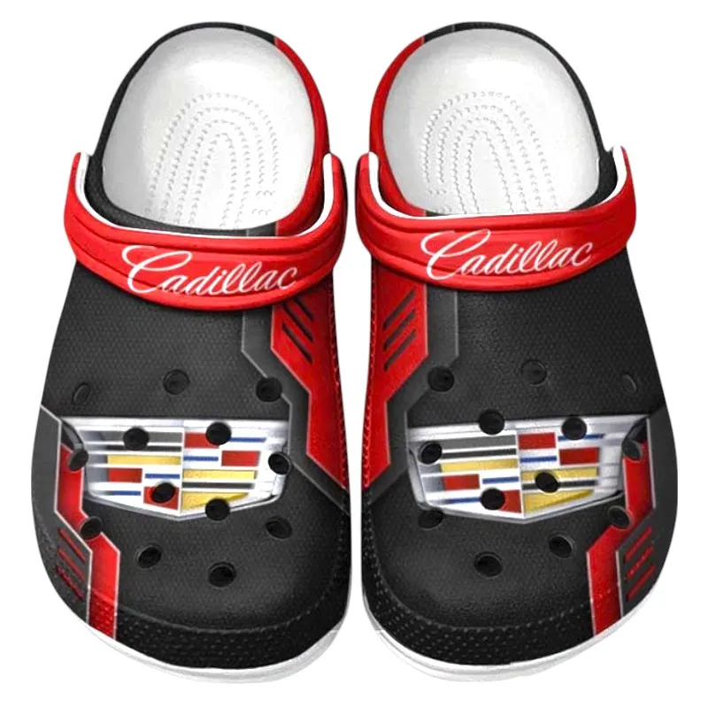 Luxury Sedan Culture Clog, Stylish All Over Print Lightweight Shoes for Auto Fans and Streetwear Style CAR185 - Red
