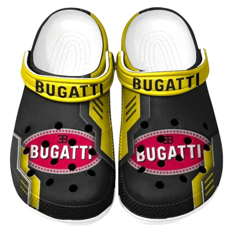 Custom Ultra-Luxury Sports Car Inspired Clog All Over Print, Comfortable Slip-On Footwear for Auto Fans CAR185 - Yellow