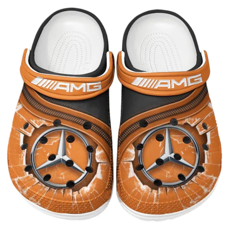 Premium Roadster Lover’s All Over Print Clog, Slip-On Shoes for Daily Comfort and Garage Style CAR188 - Orange