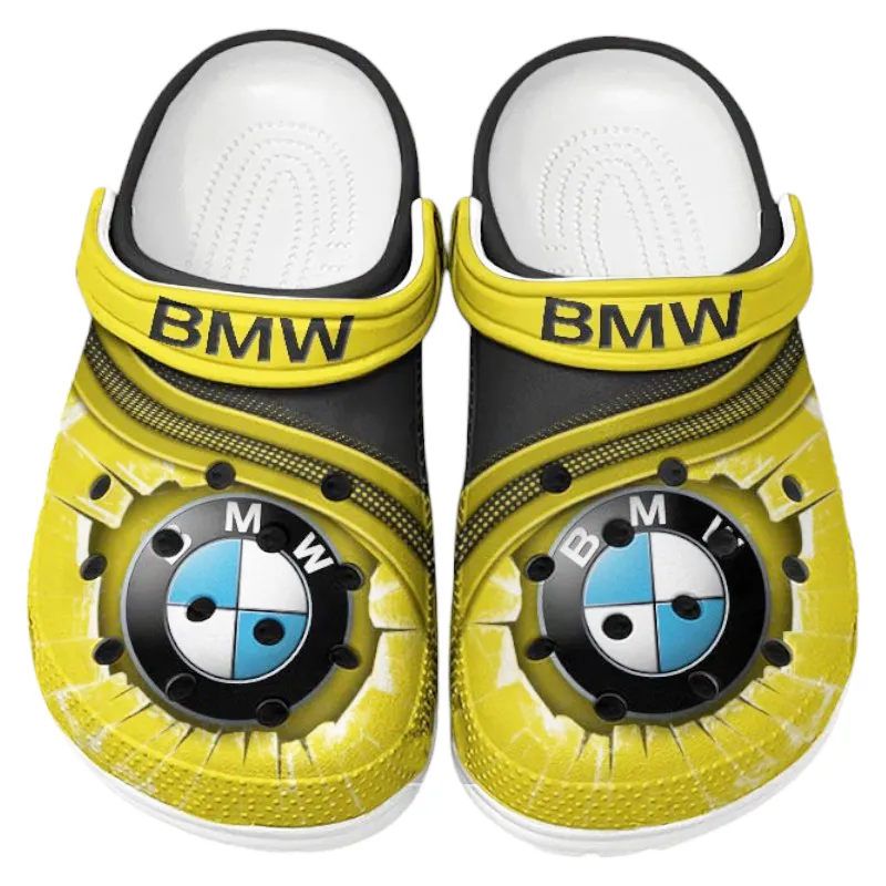 Trendy Gran Turismo Vehicle Themed Clog, Full Print Lightweight Footwear for Fans of Automotive Style CAR188 - Yellow
