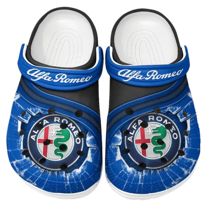 All Over Print Italian Performance Coupe Clog, Automotive Lifestyle Inspired Shoes for Car Enthusiasts CAR188 - Blue