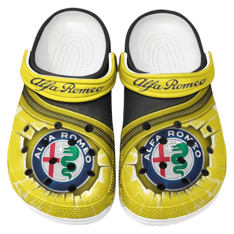 Stylish Grand Tourer Lover’s All Over Print Clog, Slip-On Shoes for Daily Comfort and Garage Style CAR188 - Yellow