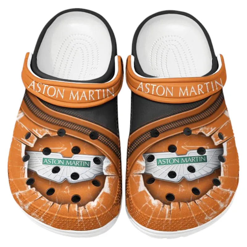 Sleek Roadster Culture Clog, Stylish All Over Print Lightweight Shoes for Auto Fans and Streetwear Style CAR188 - Orange