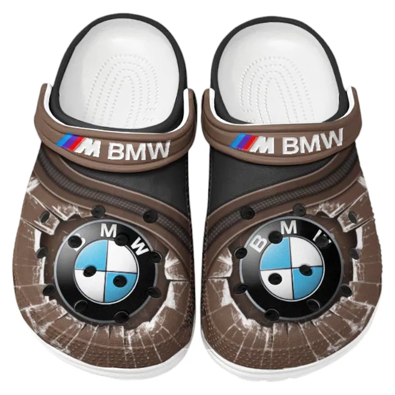 Trendy Gran Turismo Vehicle Themed Clog, Full Print Lightweight Footwear for Fans of Automotive Style CAR188 - Brown