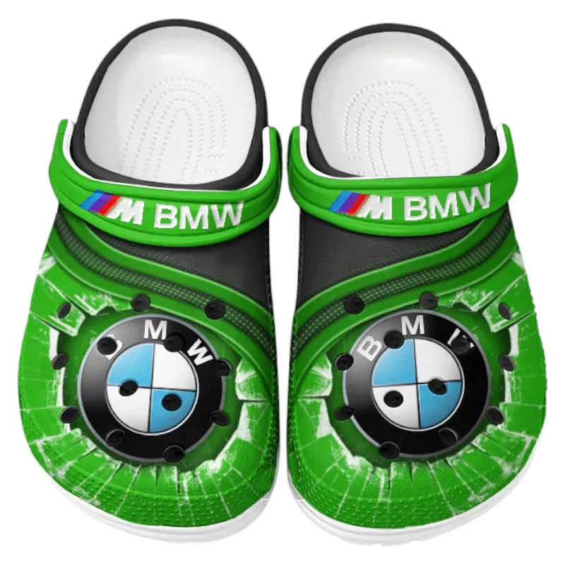 Touring Vehicle Culture Clog, Stylish All Over Print Lightweight Shoes for Auto Fans and Streetwear Style CAR188 - Green