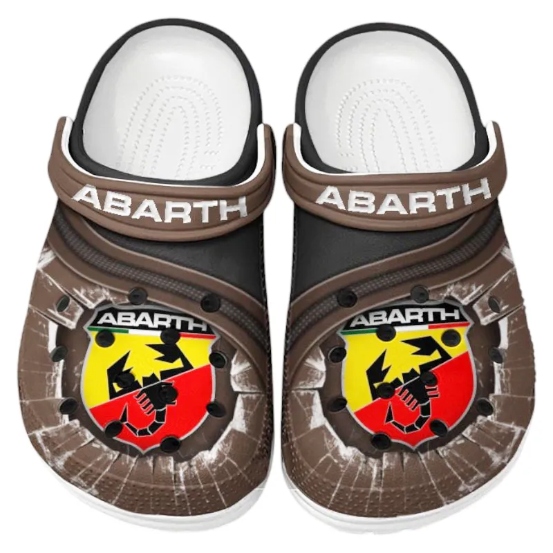 Rally Car Lover’s All Over Print Clog, Slip-On Shoes for Daily Comfort and Garage Style CAR188 - Brown
