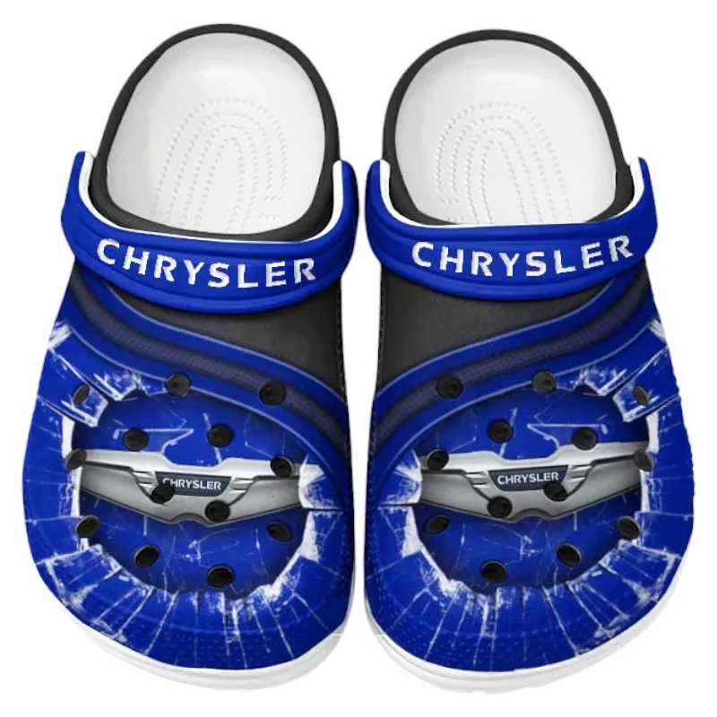 Trendy Full-Size Car Themed Clog, Full Print Lightweight Footwear for Fans of Automotive Style CAR188 - Blue