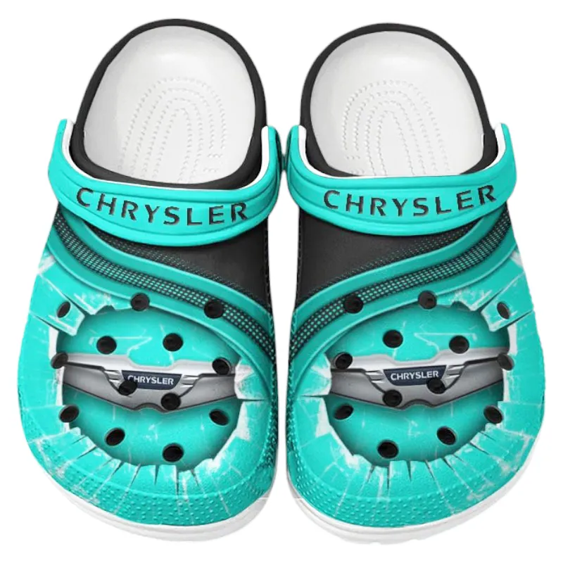 All Over Print Crossover Vehicle Clog, Automotive Lifestyle Inspired Shoes for Car Enthusiasts CAR188 - Cyan