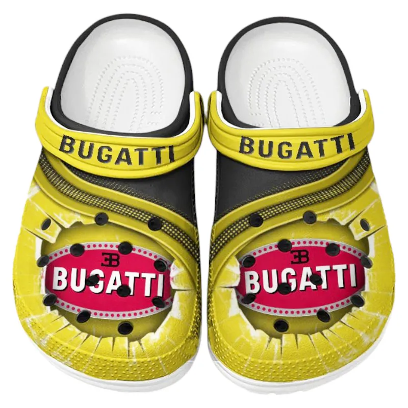 Personalized Luxury Performance Machine Design Clog, Full Print Slip-On Footwear Gift for Car Lovers CAR188 - Yellow