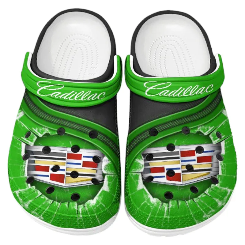 Executive Luxury Vehicle Lover’s All Over Print Clog, Slip-On Shoes for Daily Comfort and Garage Style CAR188 - Green