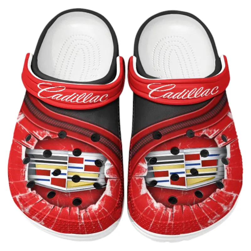 Custom Elegant Touring Car All Over Print Clog, Comfortable Slip-On Shoes for Everyday Wear CAR188 - Red