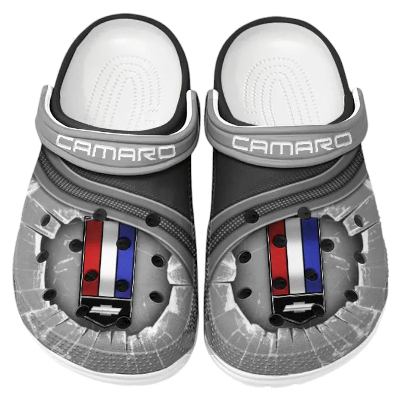Automotive Theme Everyday Utility Vehicle Clog with Full Print Design, Stylish Everyday Comfort for Car Enthusiasts CAR188 - Gray