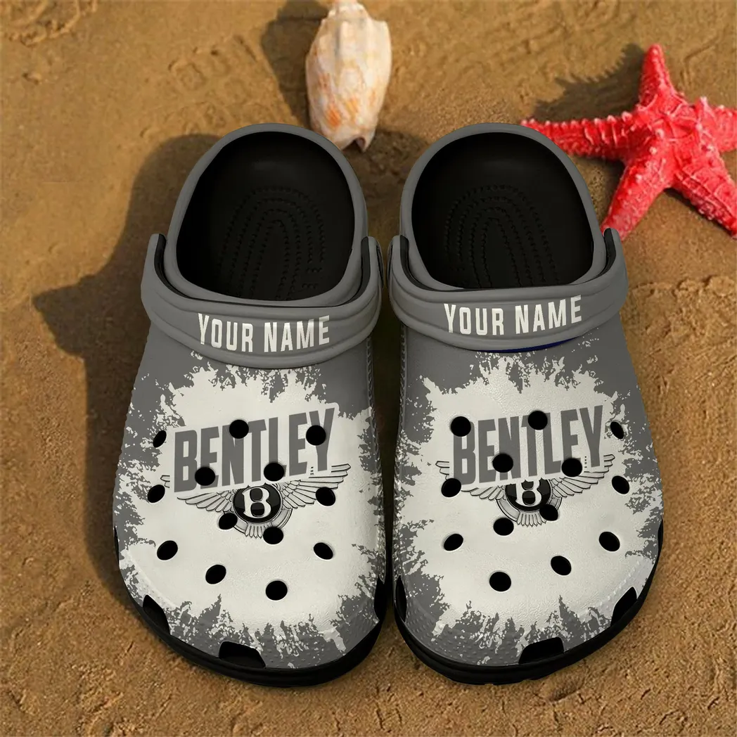 Trendy Prestige Automobile Themed Clog, Full Print Lightweight Footwear for Fans of Automotive Style DCAR46 - Black
