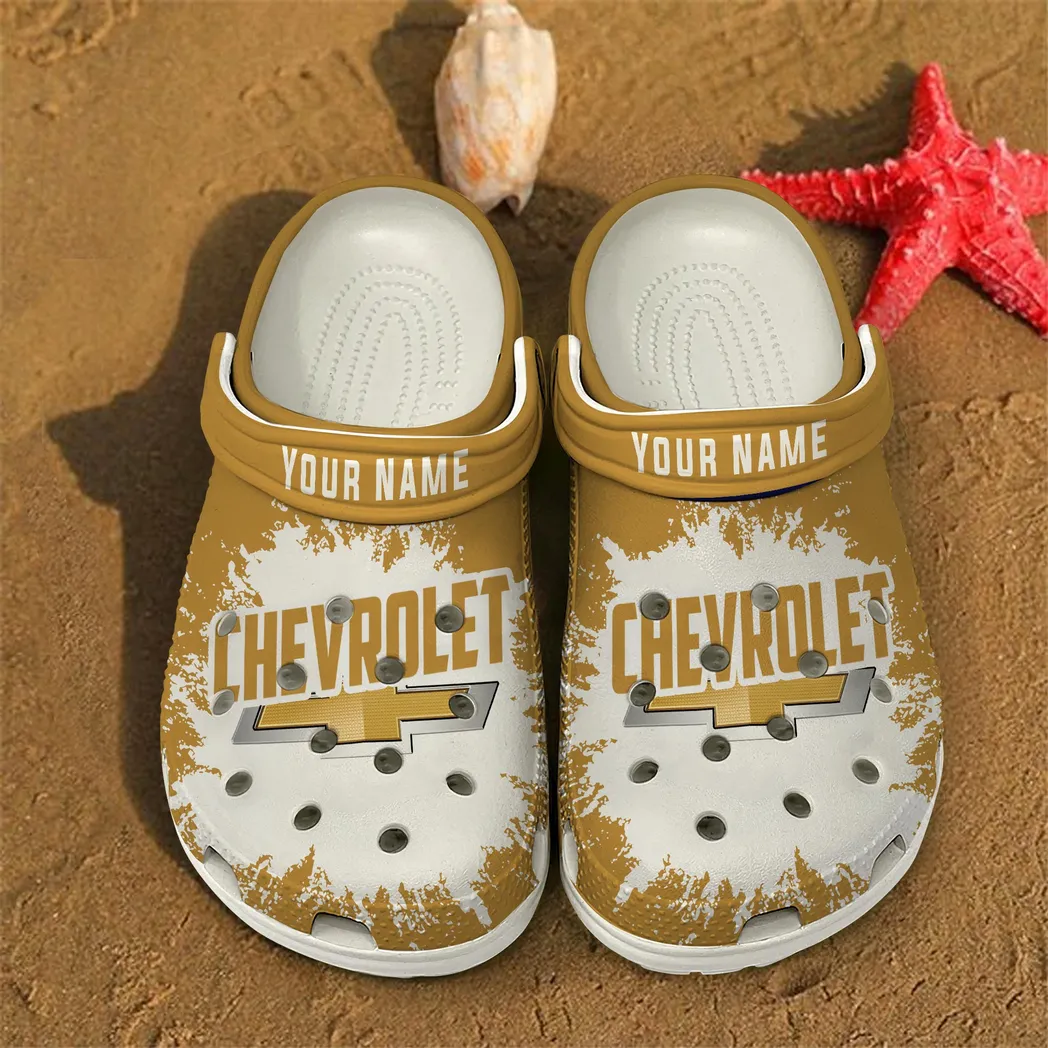 All Over Print Muscle Car Clog, Automotive Lifestyle Inspired Shoes for Car Enthusiasts DCAR46 - White