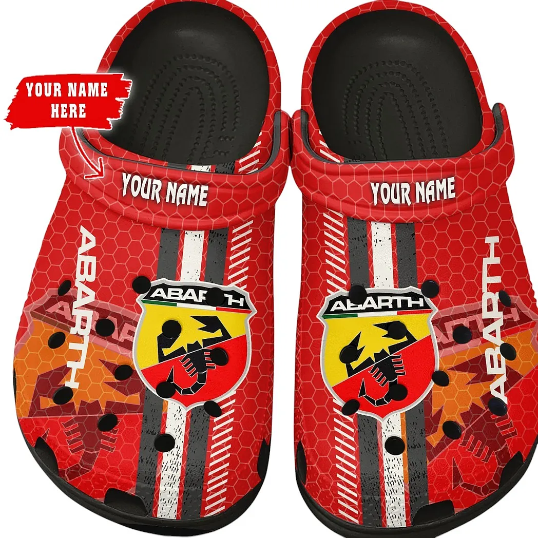 Trendy European Performance Car Themed Clog, Full Print Lightweight Footwear for Fans of Automotive Style CAR820 - Black