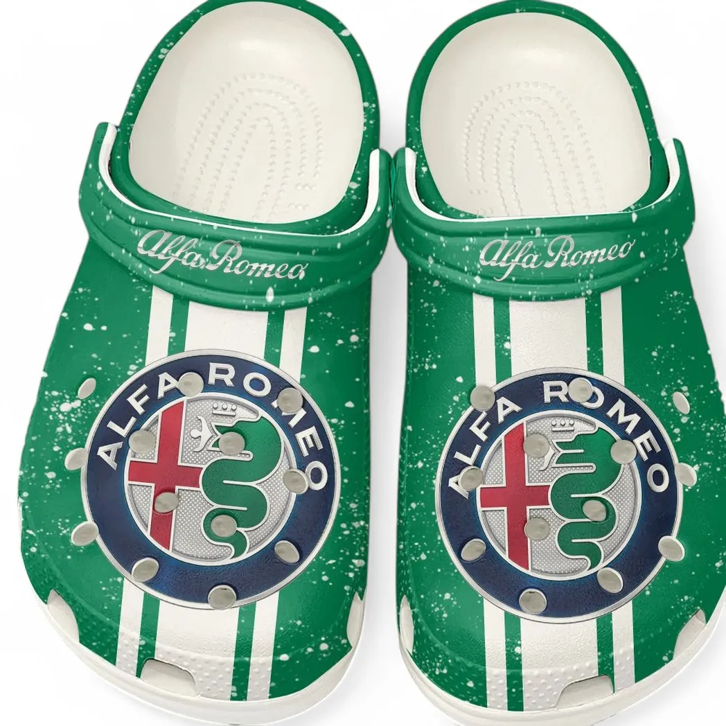 White Custom European Performance Car All Over Print Clog, Car Culture Inspired Footwear Gift for Men and Women CAR620