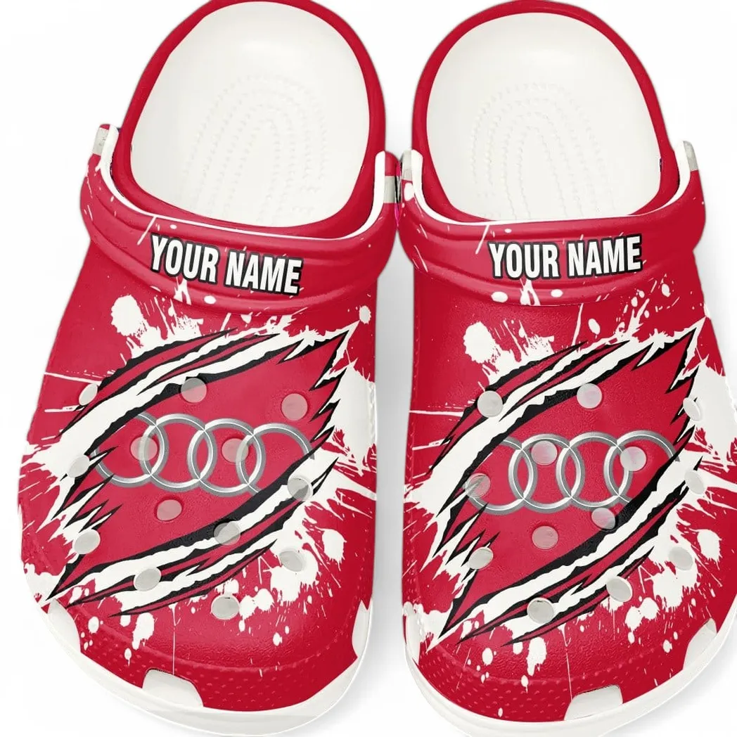 Automotive Theme Stylish GT Car Clog with Full Print Design, Stylish Everyday Comfort for Car Enthusiasts CAR560 - White