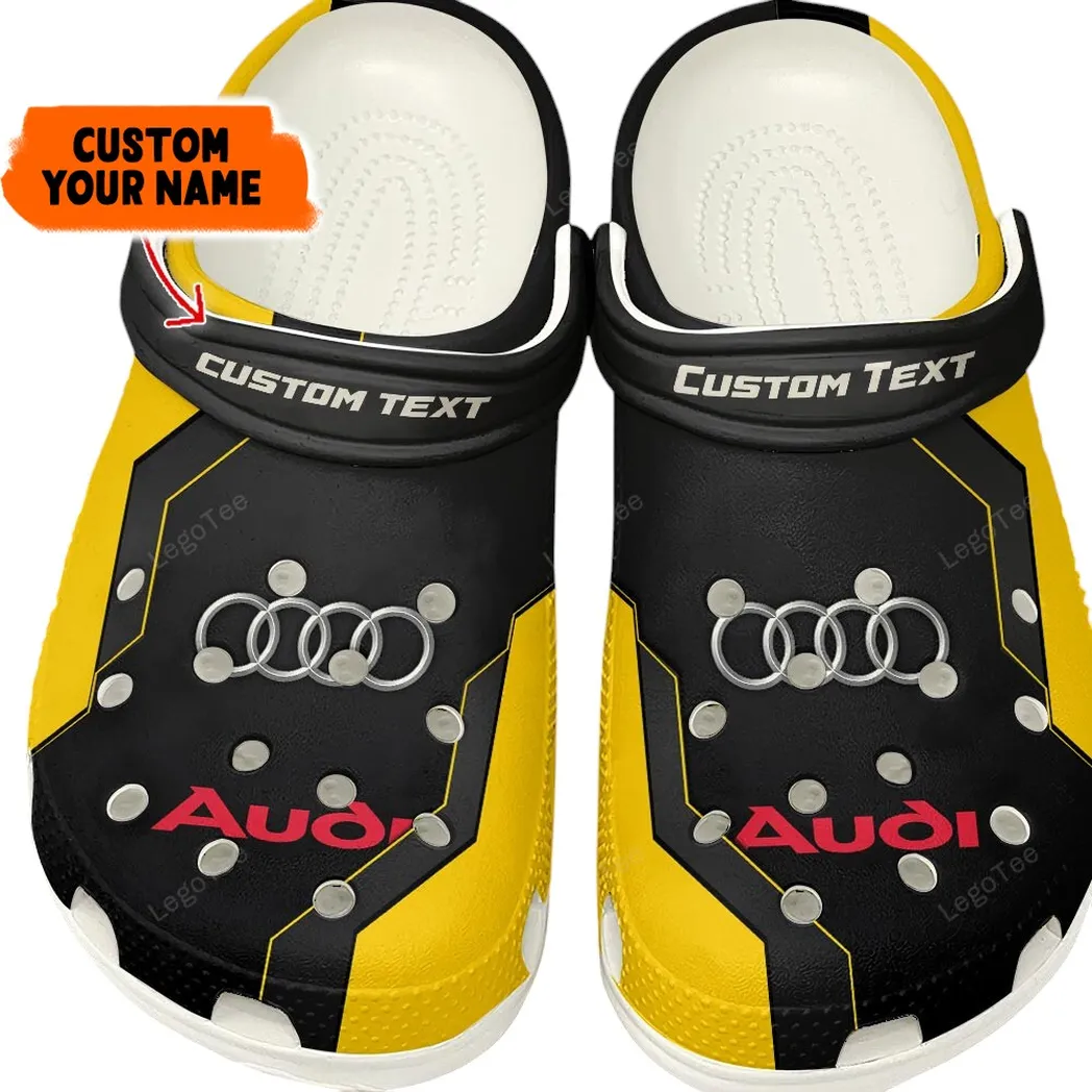 Automotive Theme Performance Sedan Clog with Full Print Design, Stylish Everyday Comfort for Car Enthusiasts CAR140 - Yellow