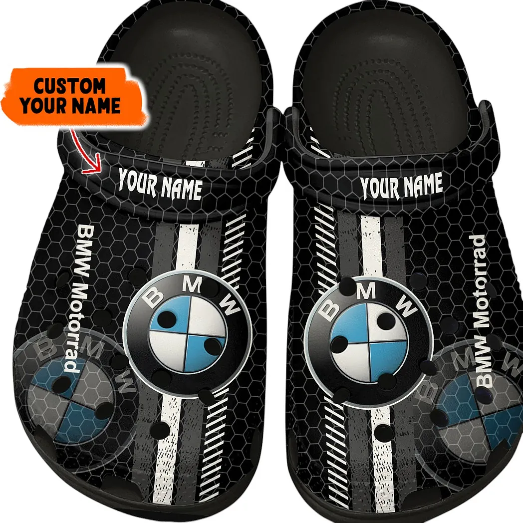 Trendy Adventure Motorcycle Themed Clog, Full Print Lightweight Footwear for Fans of Automotive Style CAR820 - Black