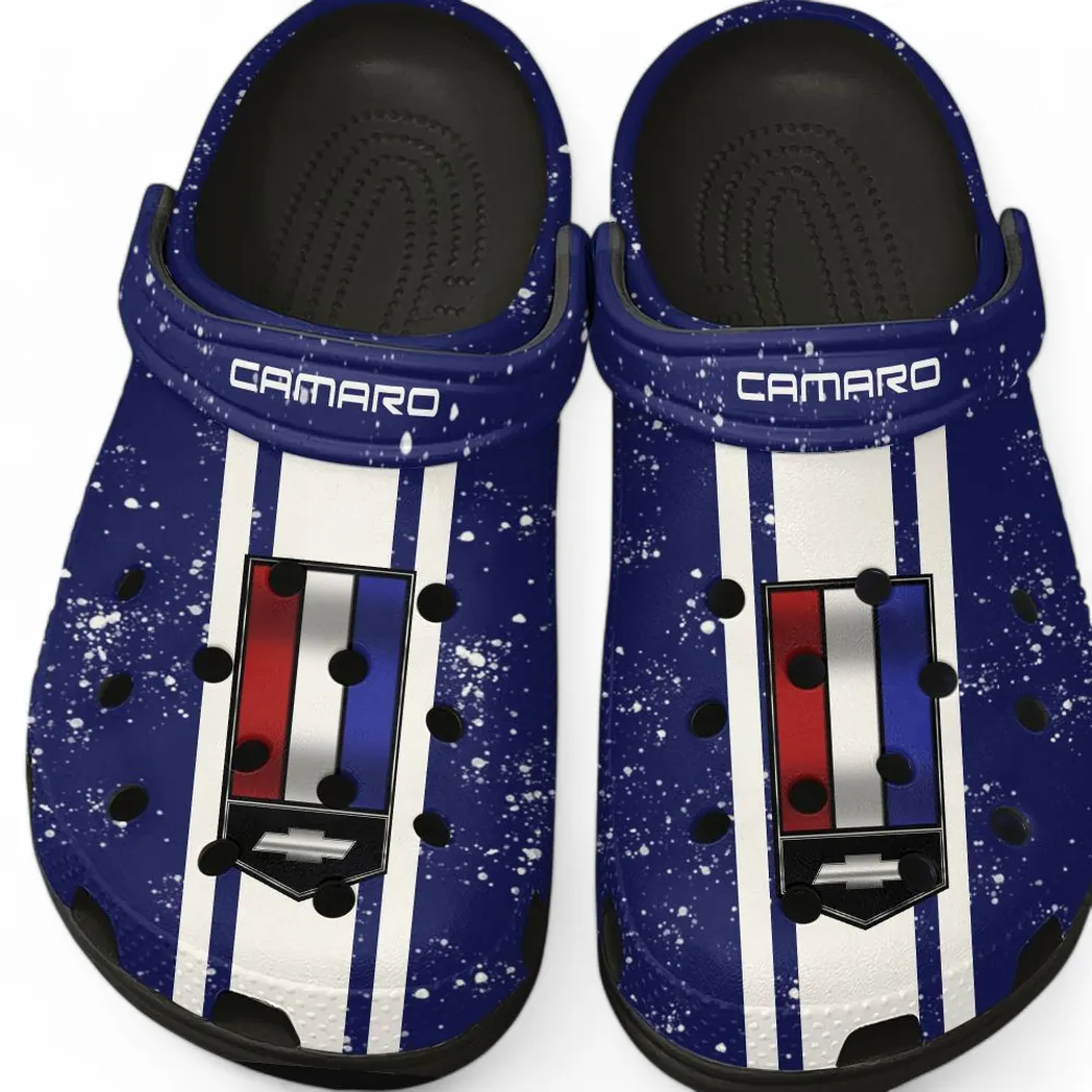 Custom American Pony Car Inspired Clog All Over Print, Comfortable Slip-On Footwear for Auto Fans CAR620 - Black