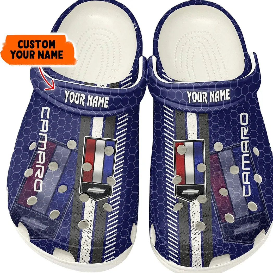 White Custom Roadster All Over Print Clog, Car Culture Inspired Footwear Gift for Men and Women CAR820