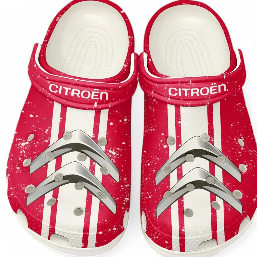 All Over Print Stylish Crossover Clog, Automotive Lifestyle Inspired Shoes for Car Enthusiasts CAR620 - White