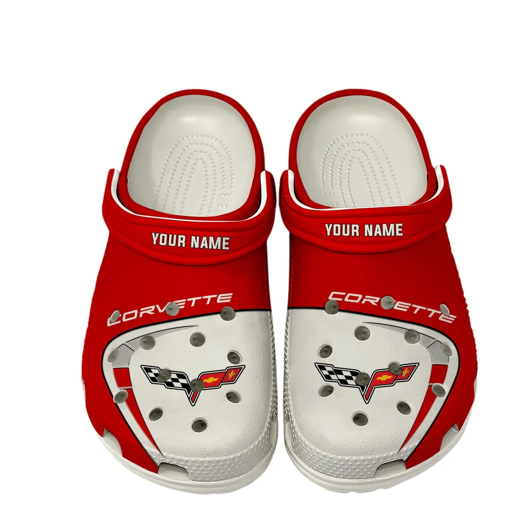 Custom American Pony Car Inspired Clog All Over Print, Comfortable Slip-On Footwear for Auto Fans CAR168 - White