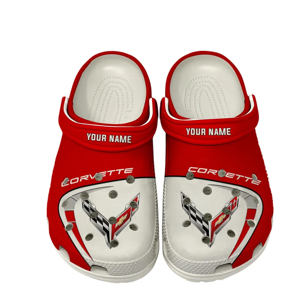 Trendy Performance Vehicle Themed Clog, Full Print Lightweight Footwear for Fans of Automotive Style CAR168 - White